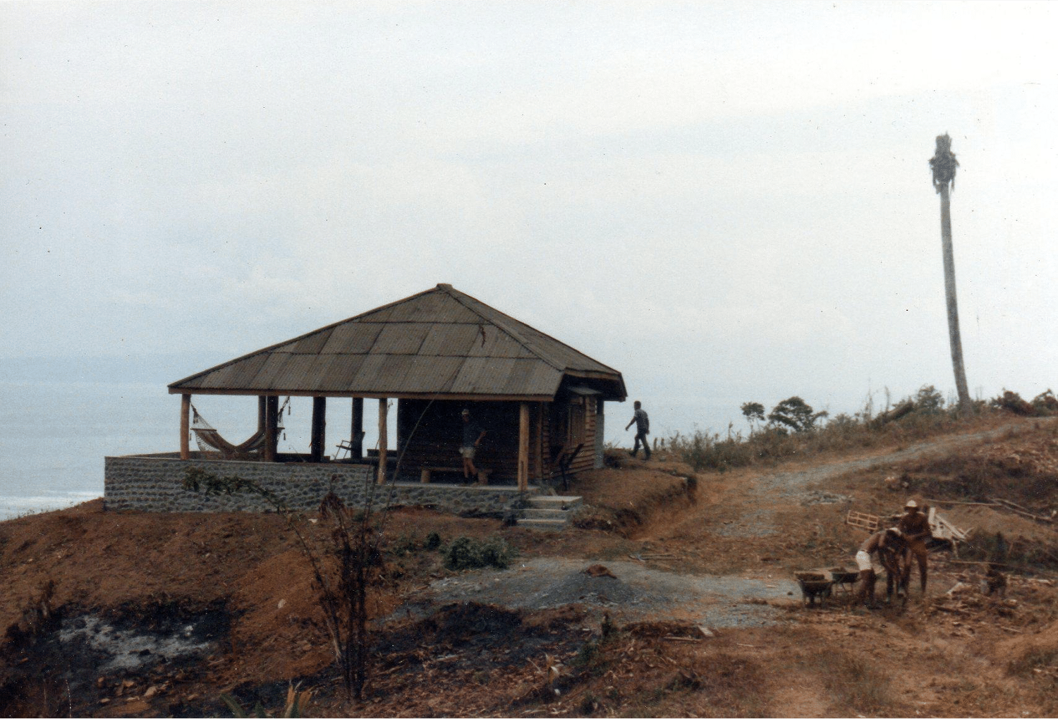 Cabin 4–5 at Tiskita on cleared land before rainforest reforestation and restoration